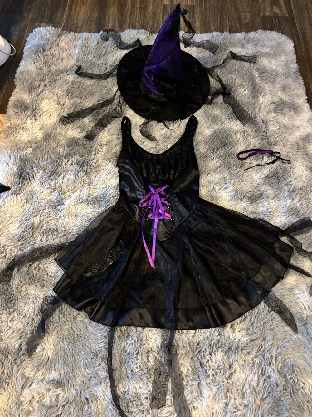 Frederick's of Hollywood Black and Purple Witch Costume Set
